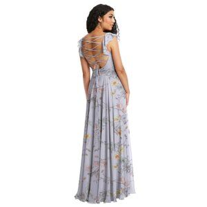 Butterfly Botanica Chiffon Dress with Detailed back Size 12 Style 8231